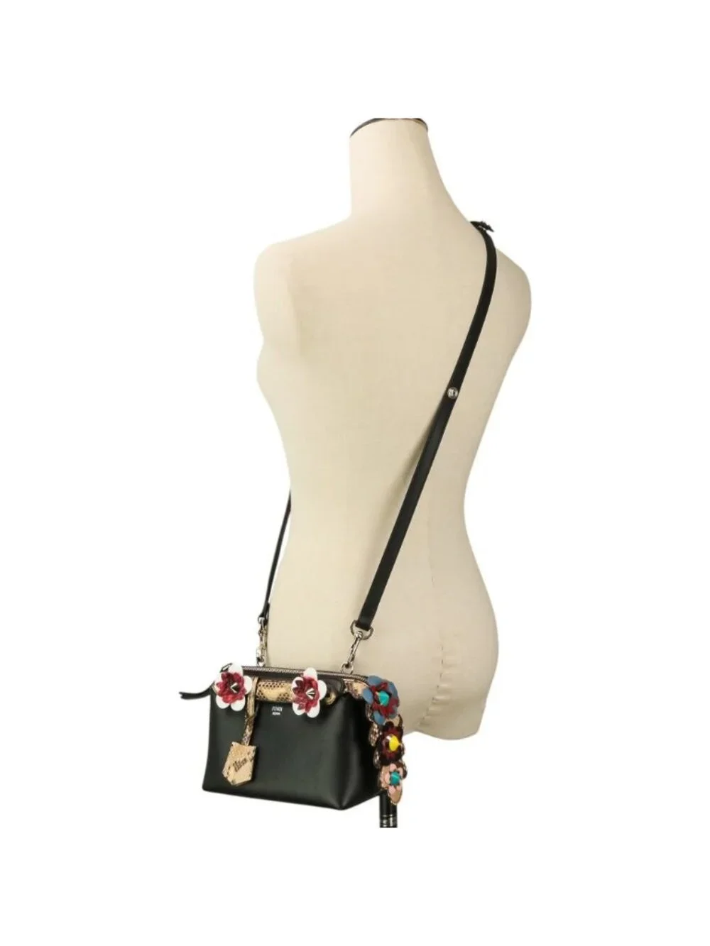 Fendi by the Way Leather Mini Shoulder Bag Clutch Black
